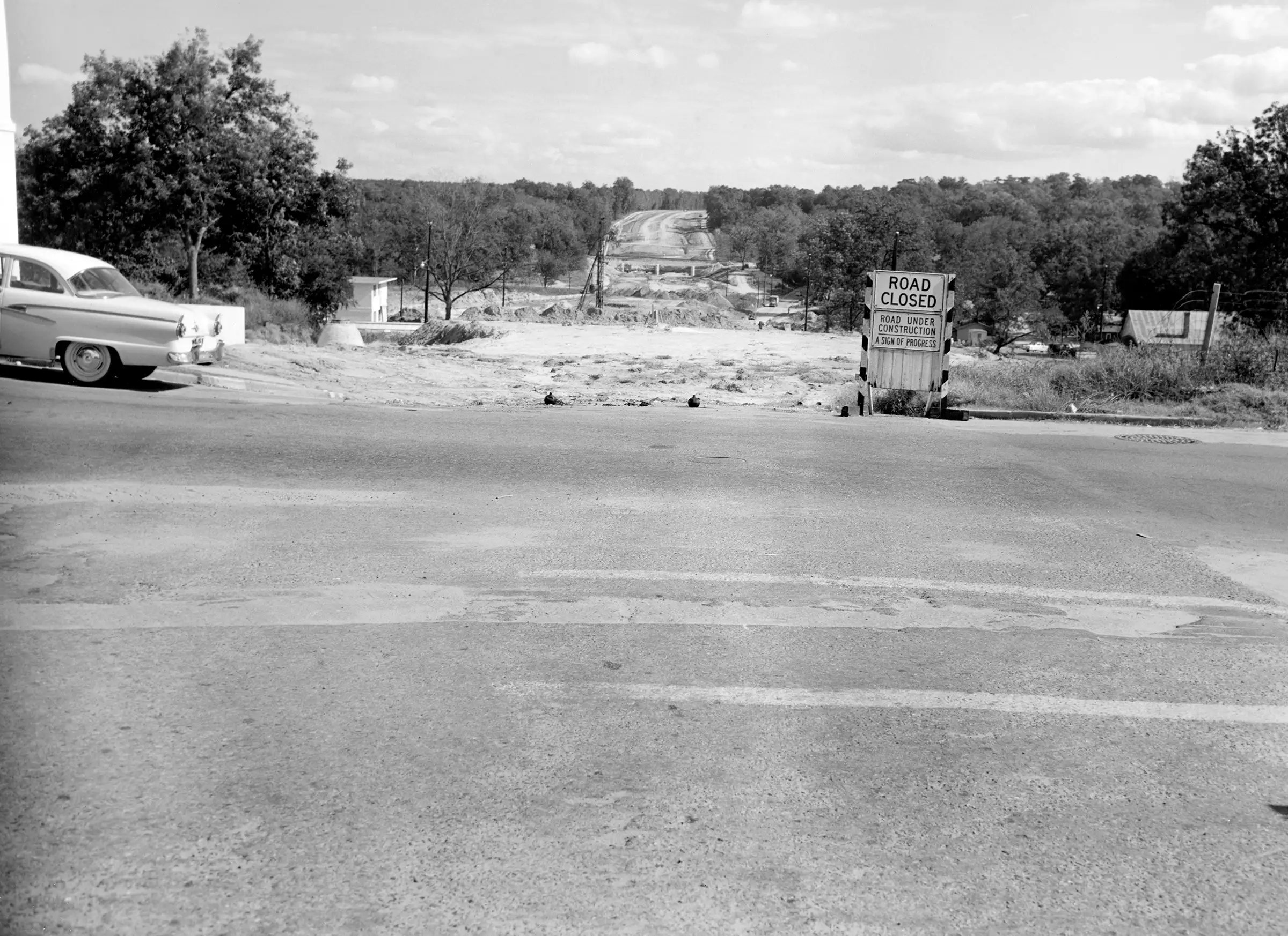 Archival Photo of a Road Under Construction